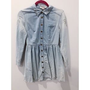 Denim Western A-Line Dress